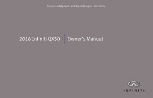 2016 Infiniti QX50 Quick Reference Guide